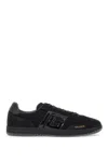 Balmain Swan Suede Low-top Sneakers In Black