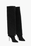Balmain Suede Ariel Boots With Rhinestoned Detail