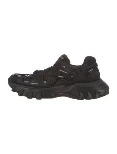 Pre-owned Balmain Suede Athletic Sneakers In Black