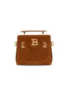 Balmain Medium Handle Bag Adjustable Strap Hardware In Brown