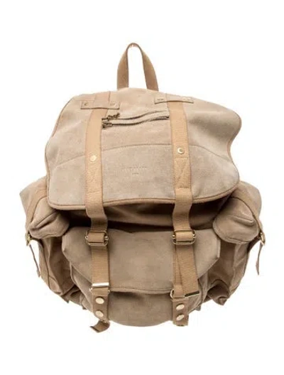 Pre-owned Balmain Suede Backpack In Neutrals