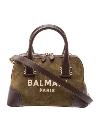 Pre-owned Balmain Suede B-army Dome In Brown