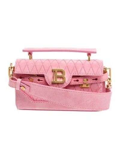 Pre-owned Balmain Suede B-buzz 19 In Pink