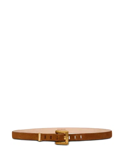 Balmain Suede Belt In Red