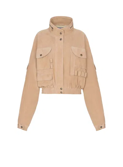 BALMAIN SUEDE BOMBER JACKET
