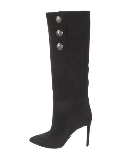 Pre-owned Balmain Suede Boots In Black