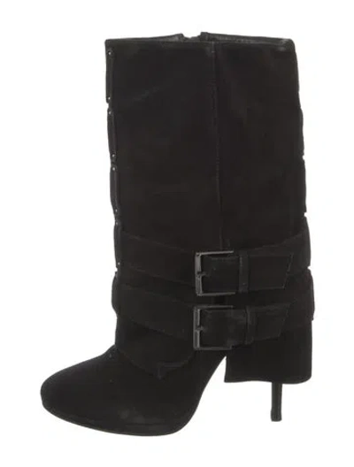 Pre-owned Balmain Suede Boots In Black