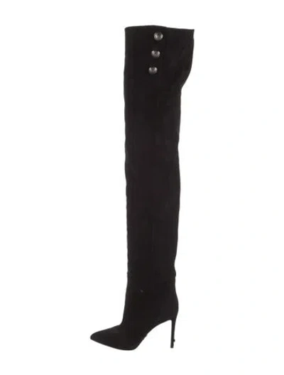 Pre-owned Balmain Suede Boots In Black