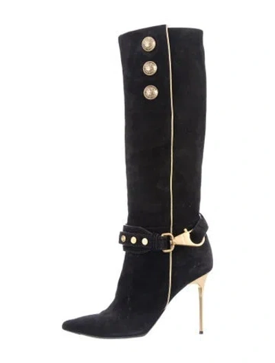 Pre-owned Balmain Suede Boots In Blue