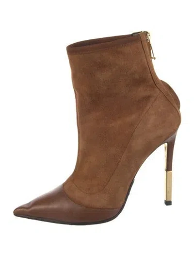 Pre-owned Balmain Suede Boots In Brown