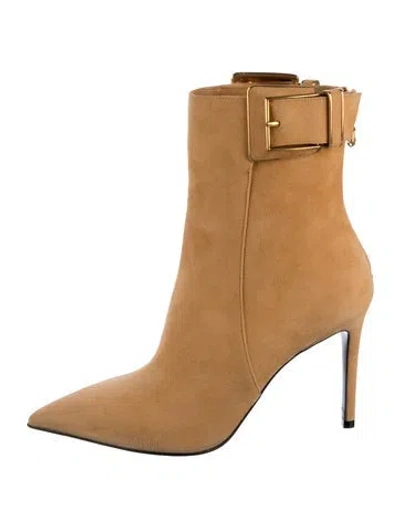Pre-owned Balmain Suede Boots In Neutrals