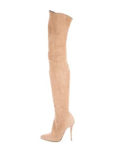 Pre-owned Balmain Suede Boots In Neutrals