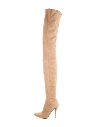 Pre-owned Balmain Suede Boots In Neutrals