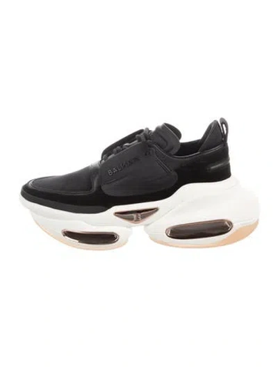 Pre-owned Balmain Suede Chunky Sneakers In Black