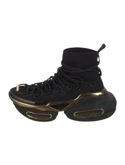 Pre-owned Balmain Suede Chunky Sneakers In Black