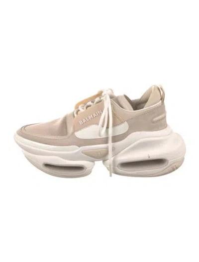 Pre-owned Balmain Suede Chunky Sneakers In Neutral