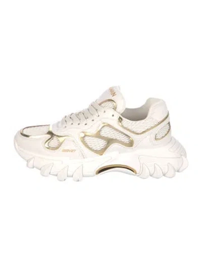 Pre-owned Balmain Suede Chunky Sneakers In White