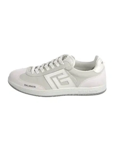 Pre-owned Balmain Suede Colorblock Pattern Sneakers W/ Tags In Neutral
