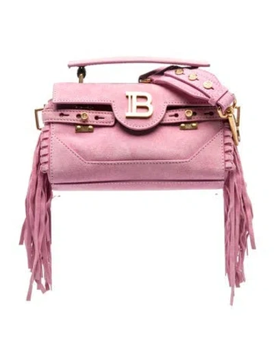 Pre-owned Balmain Suede Crossbody Bag In Pink