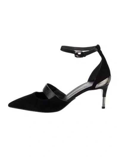 Pre-owned Balmain Suede D'orsay Pumps In Black