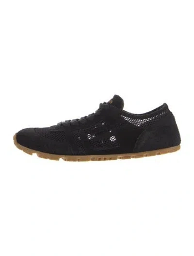 Pre-owned Balmain Suede Mesh Accents Sneakers In Blue