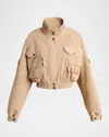 Balmain Suede Multi-pocket Utility Jacket In Brown