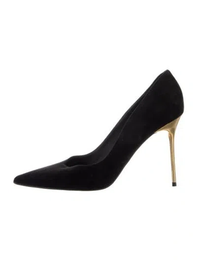 Pre-owned Balmain Suede Pumps In Black
