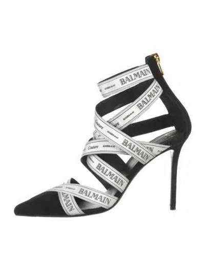 Pre-owned Balmain Suede Pumps In White