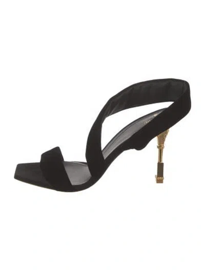 Pre-owned Balmain Suede Sandals In Black