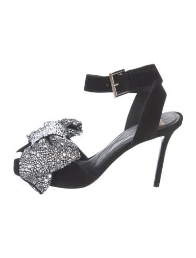 Pre-owned Balmain Suede Sandals In Black