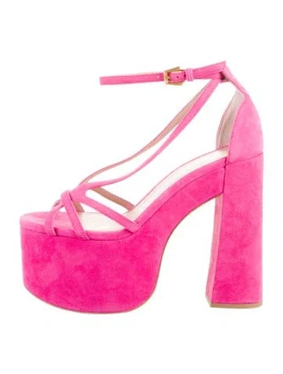Pre-owned Balmain Suede Sandals In Pink