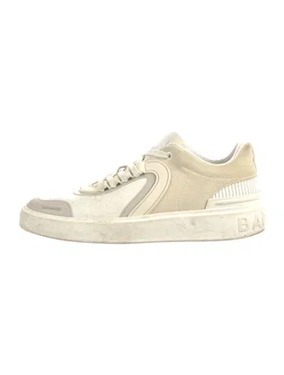 Pre-owned Balmain Suede Sneakers In Neutrals