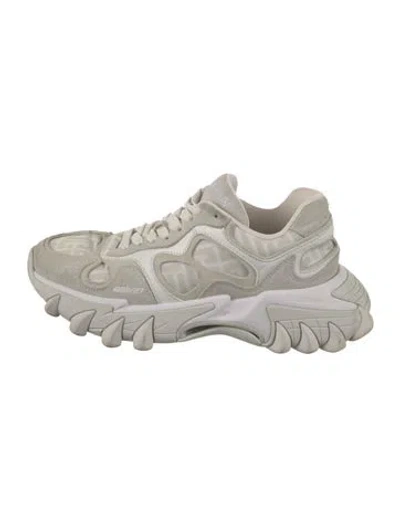 Pre-owned Balmain Suede Sneakers In White