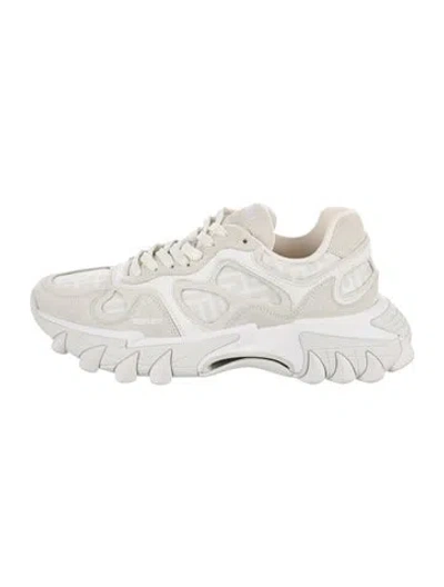Pre-owned Balmain Suede Sneakers In White