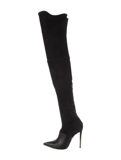 Pre-owned Balmain Suede Sock Boots In Black