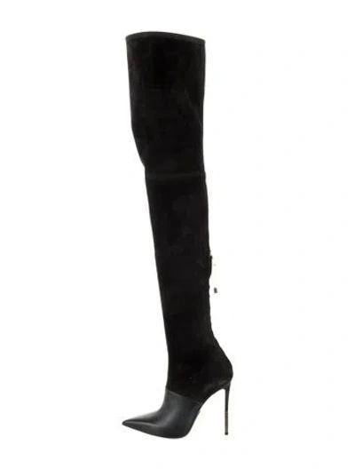 Pre-owned Balmain Suede Sock Boots In Black