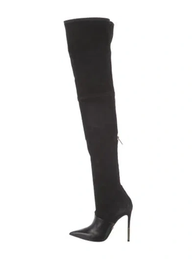 Pre-owned Balmain Suede Sock Boots In Black