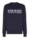 Balmain Blue Wool Sweater With Logo In Blue