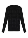 Balmain Black Chunky Diamond Jacquard Sweater In Negro