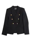 Balmain Black Viscose Blazer In Black
