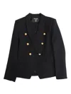 Balmain Black Viscose Blazer In Black