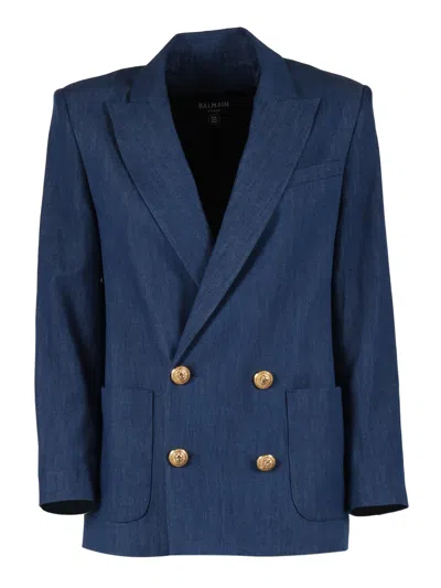 Balmain Kids'  Suit Jacket In Blue