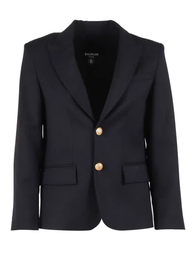 Balmain Kids'  Suit Jacket In Black