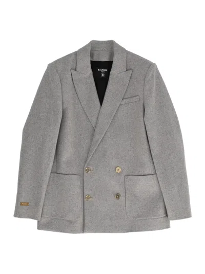 Balmain Jacket Kids Color Grey In Gray