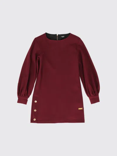 Balmain Suit Kids Color Violet In Burgundy