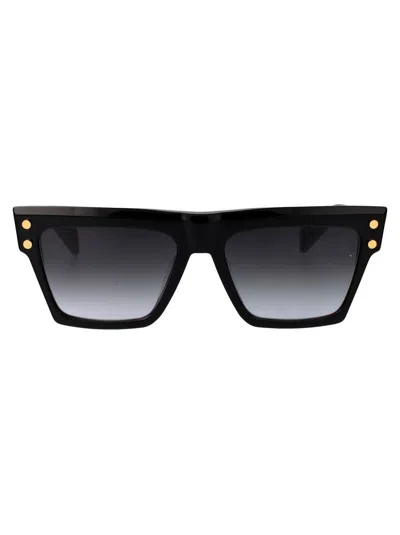 Balmain Sunglasses In 001 Black Gold Black