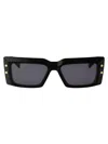 Balmain Imperial Rectangular Chain Sunglasses In Gray