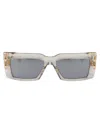 Balmain Eyewear Rectangle Frame Sunglasses In 145c Gry - Gld