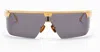 Balmain Major Half-rimmed Titanium Shield Sunglasses In Gold