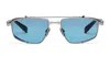 Balmain Brigade-v - Silver / Black Rhodium / Blue Swirl Sunglasses In Silver